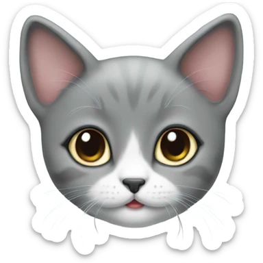 adorable grey tuxedo christmas kitten sticker