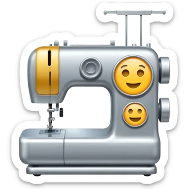creame un emoji de maquina de coser sticker