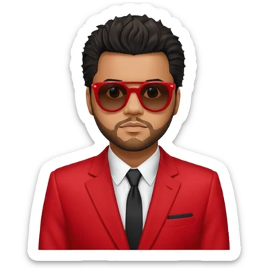 the weekend in red suit and sunglasses sticker