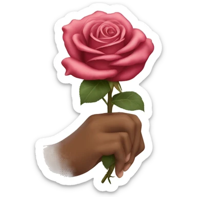 To lovingly caress a rose with one's hand sticker