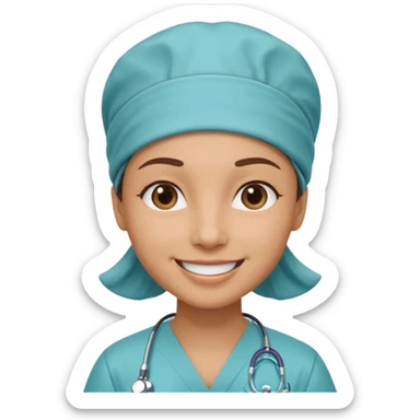 doctor with scrub hat sticker