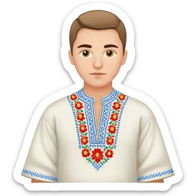 A young Ukrainian psychologist wearing a traditional embroidered vyshyvanka shirt sticker