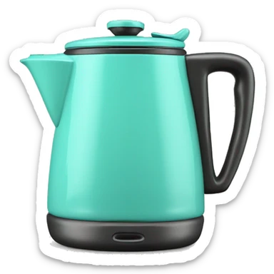 Realistic isolated tiffany blue camping coffee pot sticker