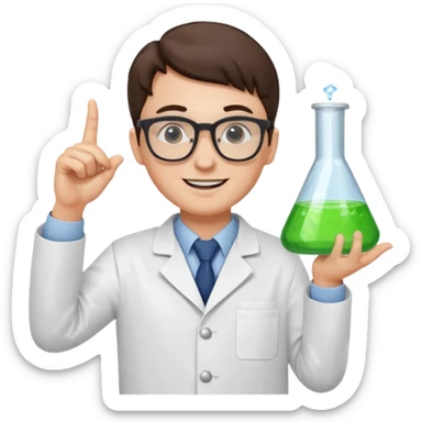 Nerd scientist emoji that with those 🤓👆🥼 that looks like an emoji not a bitmoji  sticker