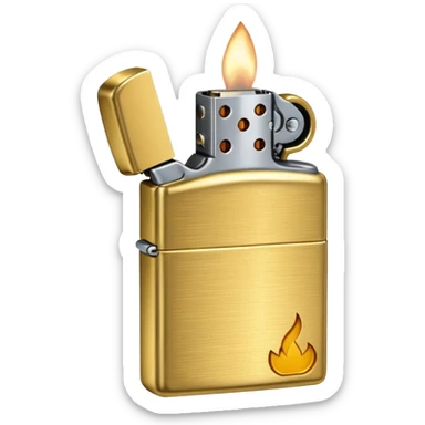 ZIPPO golden lighter with slightly scratches sticker