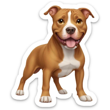 caramel-colored pitbull dog  sticker