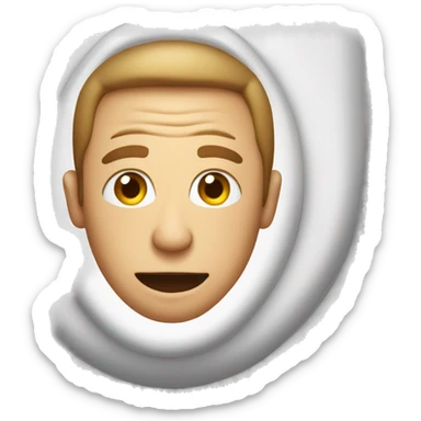 Man’s head  poking out a toilet sticker