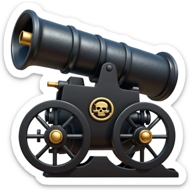 Black shiny huge big pirate ship cannon sticker