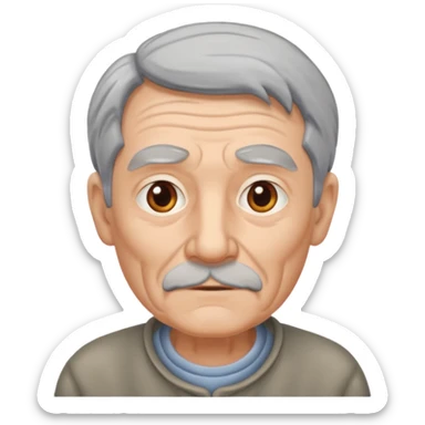 señor muy mayor pelo gris sin bigote sticker