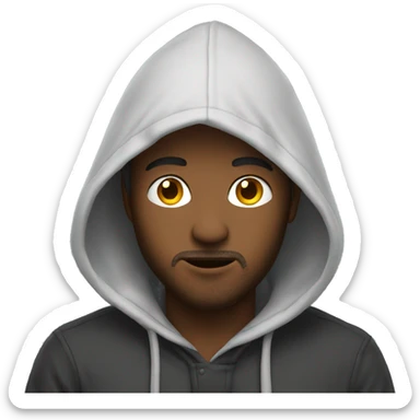 man hearing a hoodie sticker