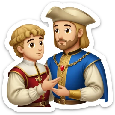 italian XV century duke talking to artist sticker