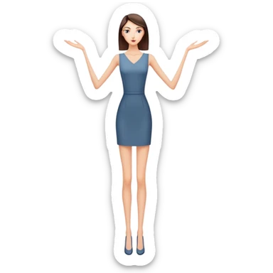 A tall slender woman with elongated arms and legs, sharp angular facial features, high cheekbones sticker