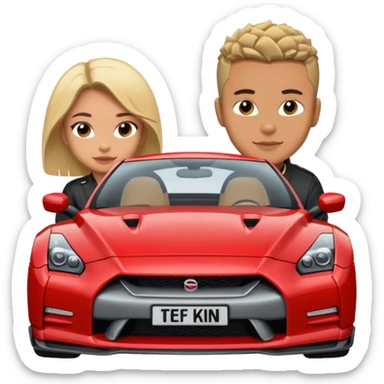 josh king jetset madrid the millionaire internet celebrity panel rank founder and instagram model girlfriend Tefi in Nissan GTR  sticker