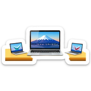 “VIBE25:Tokyo — neon cityscape 🌆 + Mount Fuji 🗻 + cherry blossoms 🌸 + laptops 💻 + origami cranes 🕊️, modern meets traditional, bold and futuristic.” sticker