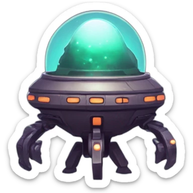 UFO scifi roguelike rpg style inspired by slay thee spire sticker