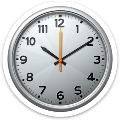 Create a round silver clock now. The time is 17:30 sticker