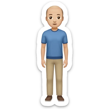 man mid 30's casual clothes balding hairline standing sticker