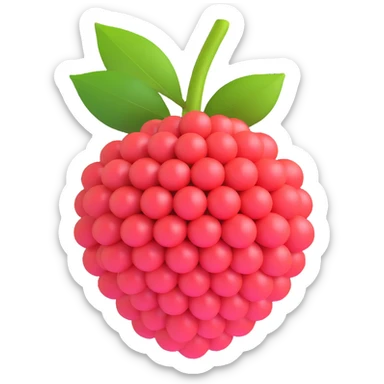 3D iOS style litchi fruit, realistic texture, vibrant red skin, white flesh, single seed, soft lighting sticker