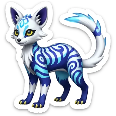 Icy floral shiny colorful neon bright vibrant patterned Genet-Absol-Zeraora-Primagen-fusion-creature  sticker