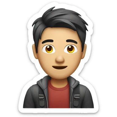 Graphic Designer asian man with laptop sticker