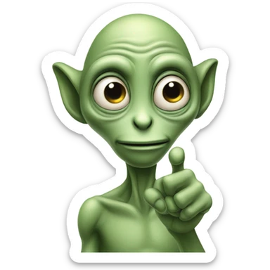Alien with a finger up its nose  sticker