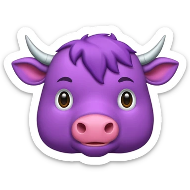 Quiero un toro de color violeta y esta enojado sticker