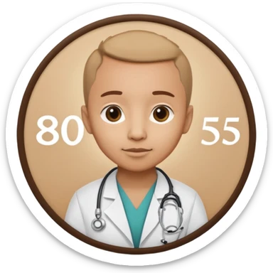 Suricate médecin avec écris "805" et "promo 2025-2030" avec un cercle rond au fond sticker