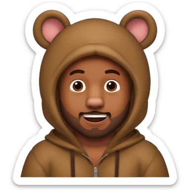 kanye west bear man bear ears man face sticker