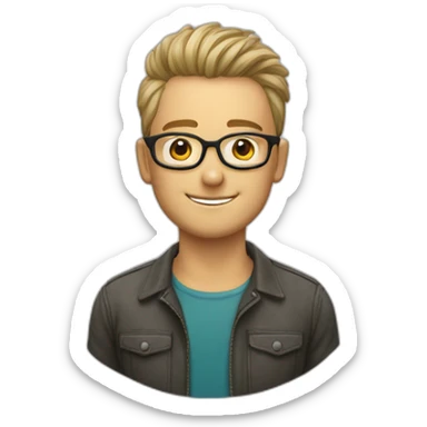 Brille , spitze frisur , björn sticker