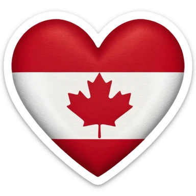 Canada flag heart sticker