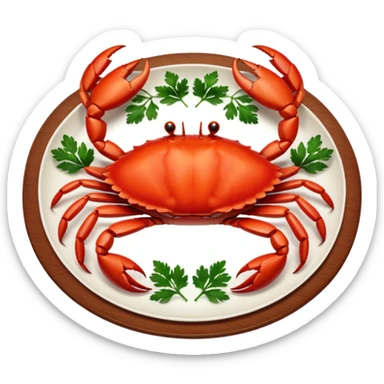 crab on platter  sticker