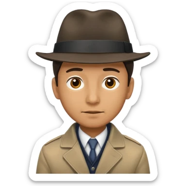 Man with a hat and jacket that can't talk sticker