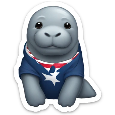 Patriotic manatee sticker