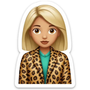 Girl with animal print jacket sticker