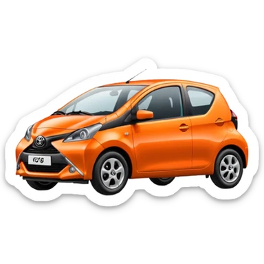 Make an emoji of an orange Toyota aygo sticker