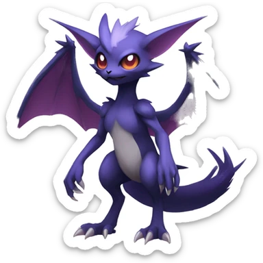 Edgy Cool Kawaii Noivern-Noibat-Absol-Pokémon Full Body sticker
