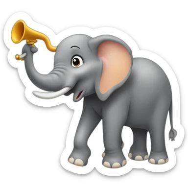elephant trumpeting sticker
