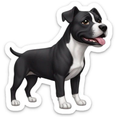 Una perra Staffordshire totalmente negra sticker