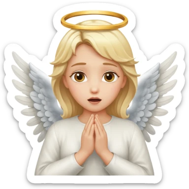 suprised angle, with wings, hands on cheeks sticker