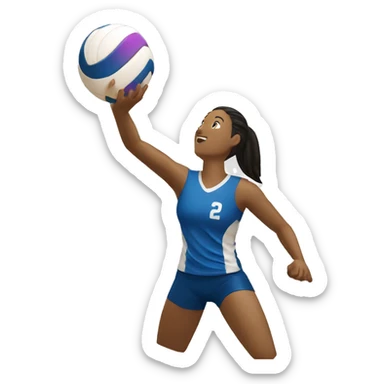 create a volleyball player spiking a volleyball sticker