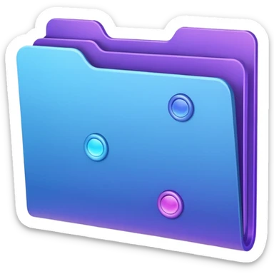  Show an open project panel or folder with small colorful elements inside, giving a sense of organized, exciting, and ready-to-explore projects. Include subtle glowing or movement effects to convey energy. Use harmonious colors like soft blues, purples, and creams.  sticker