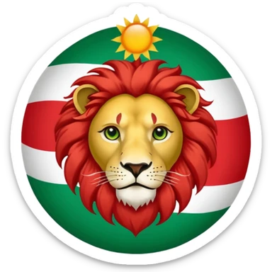 Iran flag sun and lion in the center of flag sticker