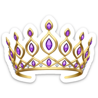 gold kokoshnik tiara with purple diamonds sticker