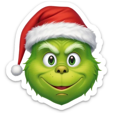 The Grinch with a Santa hat emoji sticker