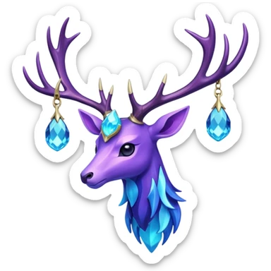 Pokemon legendary cian and purple crystal xerneas sticker