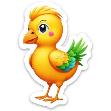 A bird wearing a bikini sticker
