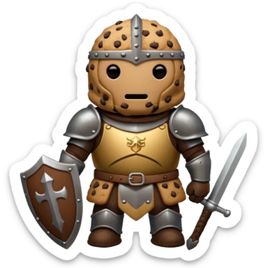 cookie that is a knight because it is a tough cookie but it doesnt have a face instead its just a chocolate chip cookie sticker