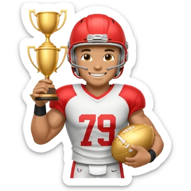 football player gold trophy sticker