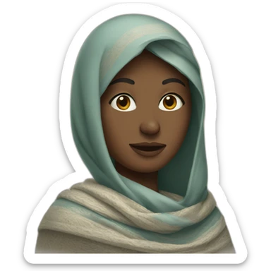 a woman in a shawl sticker
