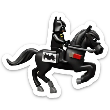 Lego horse with Batman racing against Darth Vader’s horse  sticker